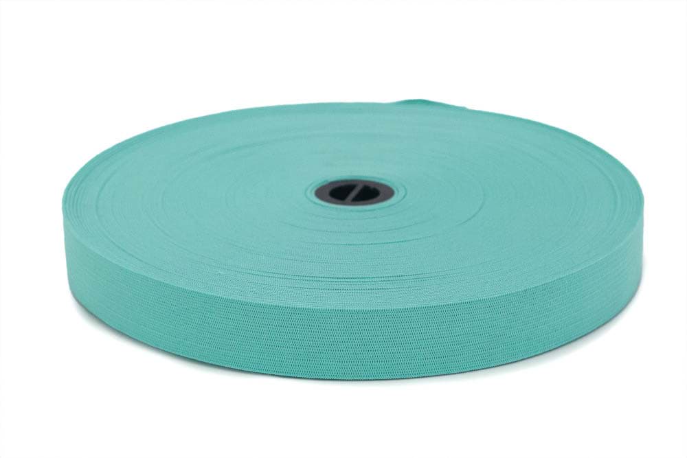 20mm breites Gummiband aus Polyester - 25m Rolle - Minze