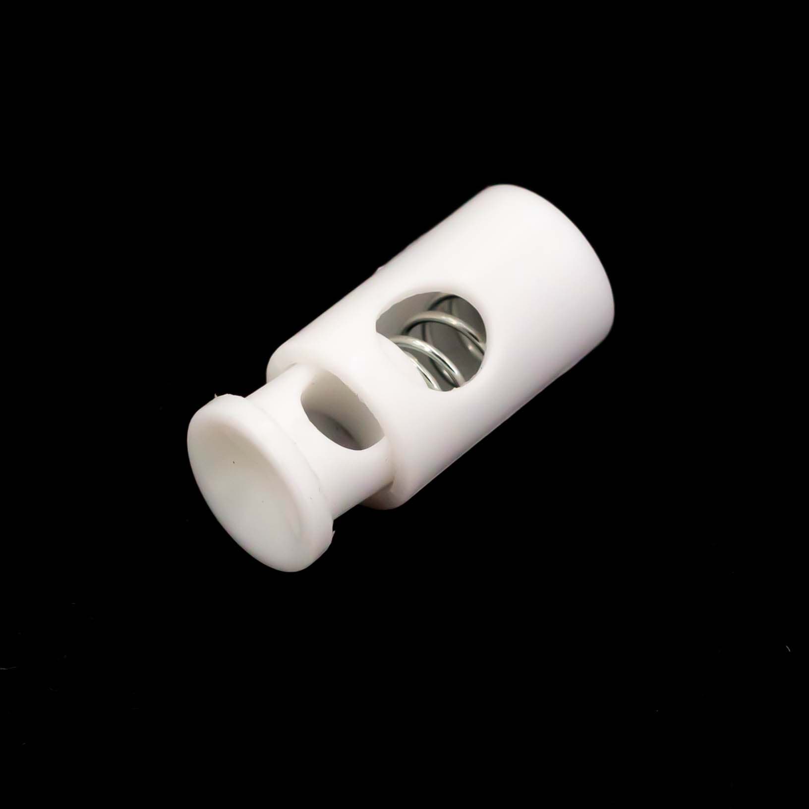 Kordelstopper Zylinderform - für Schnüre bis 5mm Dicke - weiß - 10 Stück