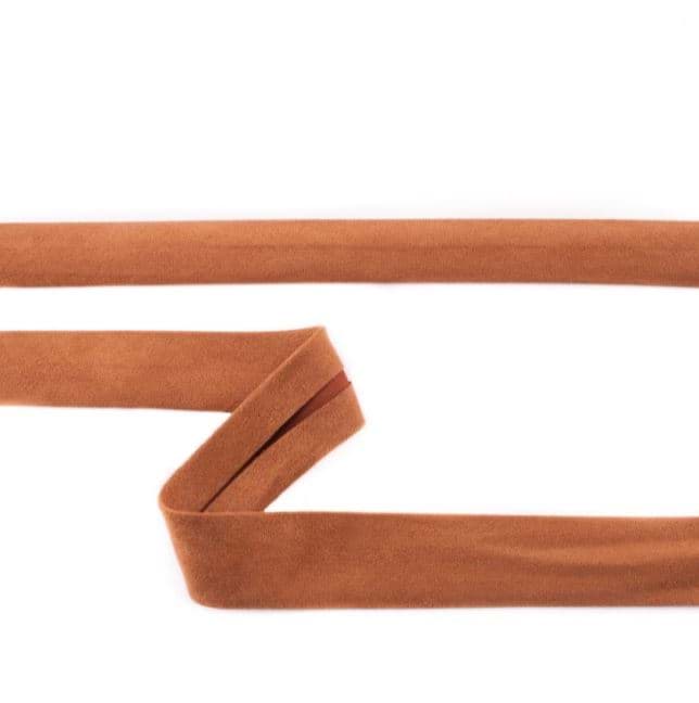 3m Einfassband Wildlederimitat - 20mm breit - cognac