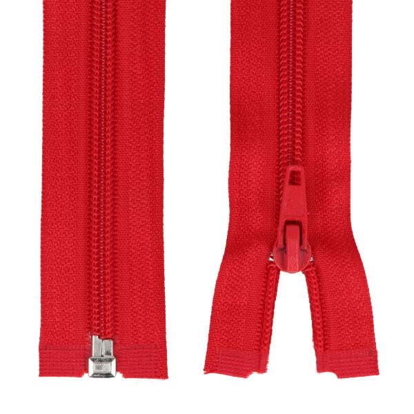 Reißverschluss teilbar - 80cm lang - Farbe: rot - 10 Stueck