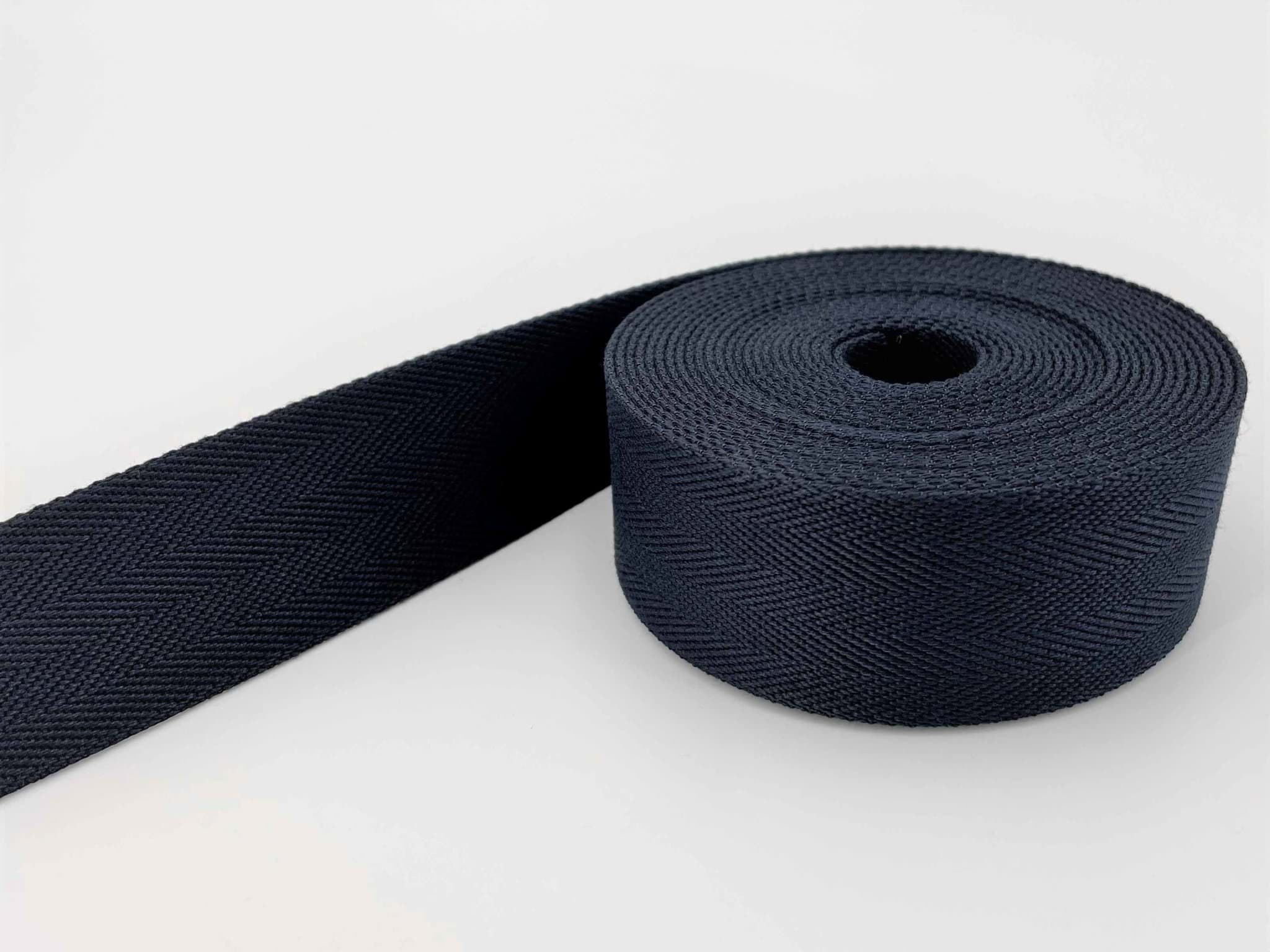 5m Gürtelband / Taschenband - 40mm breit - Fischgrät nachtblau uni 206