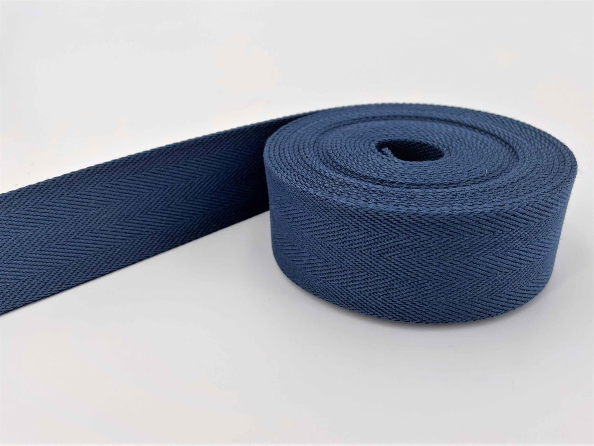 50m Gürtelband / Taschenband - 40mm breit - Fischgrät dunkelblau uni 182