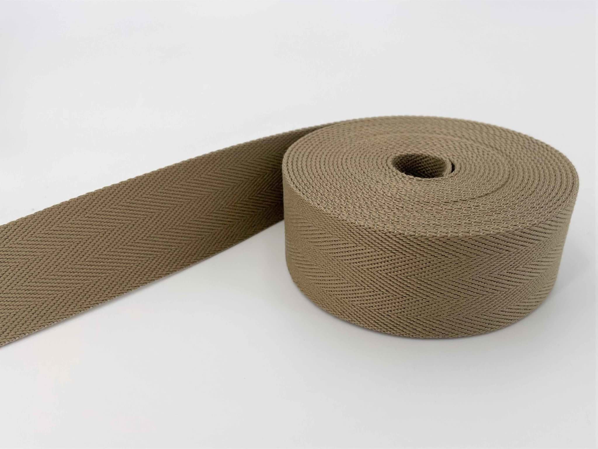 50m Gürtelband / Taschenband - 40mm breit - Fischgrät taupe uni 885