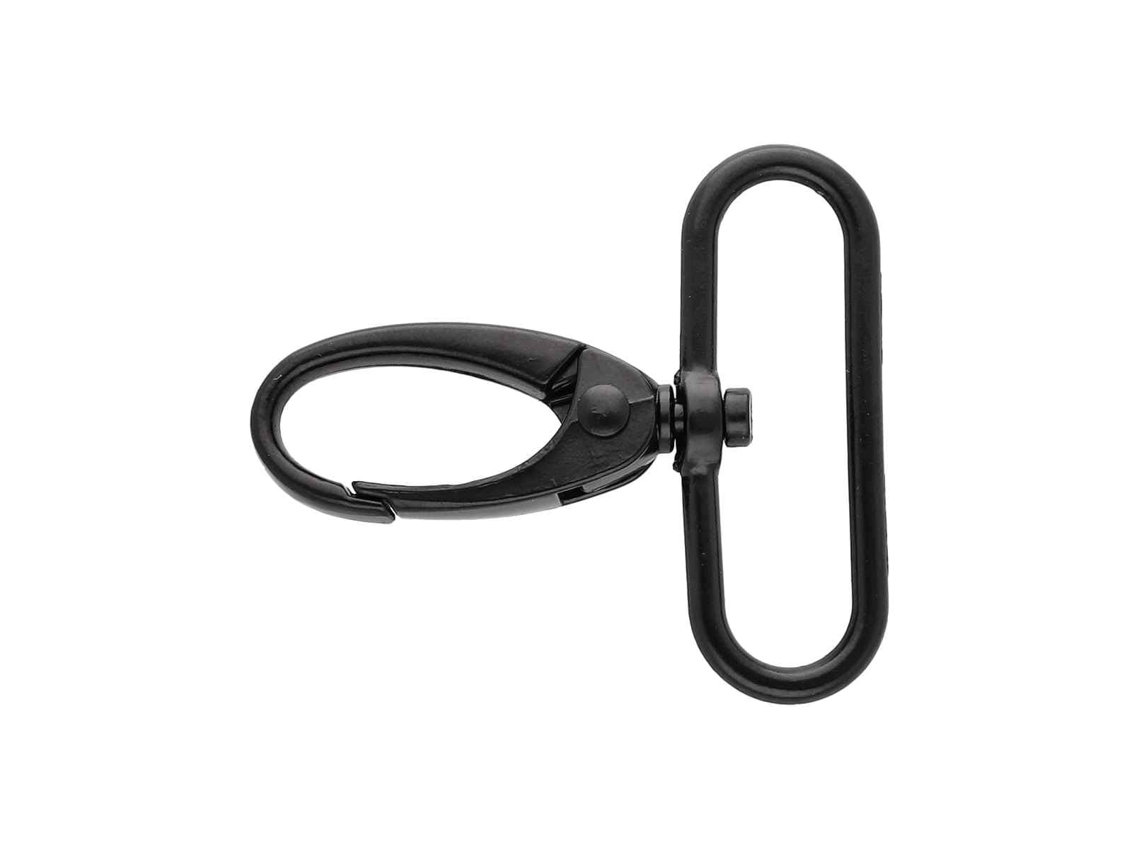 Karabiner aus Zinkdruckguss - 5cm lang - 38mm Durchlass - schwarz - 10 Stück