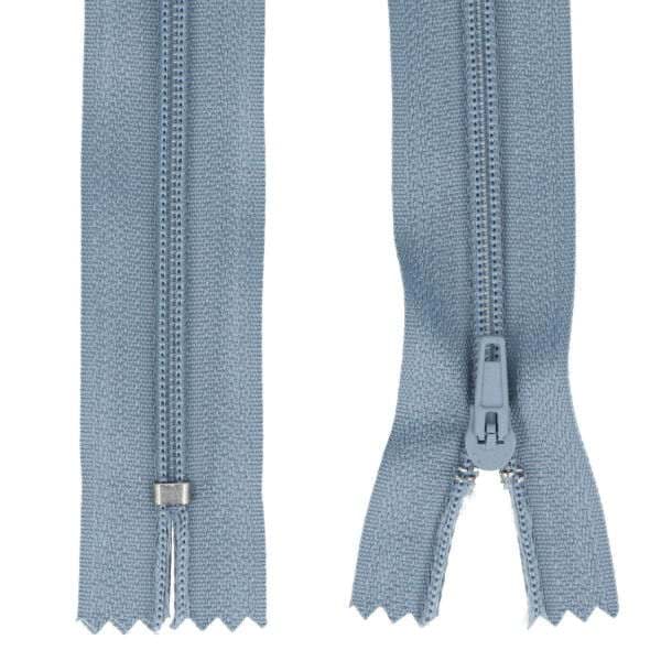 25 Reißverschlüsse 3mm - 25cm lang - Farbe: hellgrau