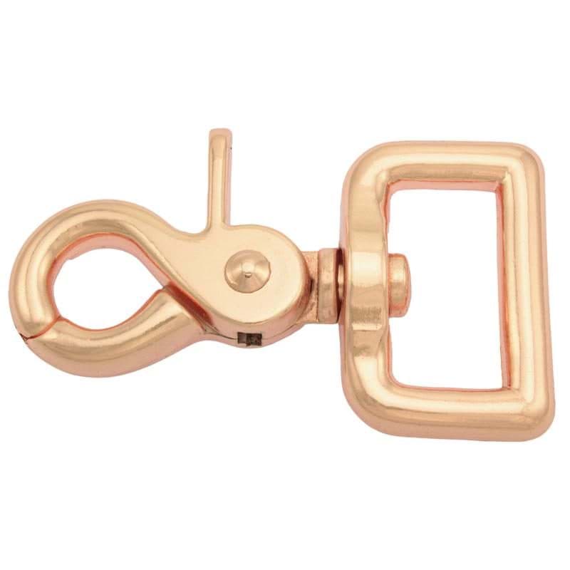 Scherenkarabiner für 25mm Gurtband - 6,4cm lang - rosegold - 10 Stück