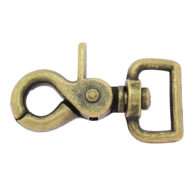 Scherenkarabiner für 20mm Gurtband - 5,9cm lang - antik - 1 Stück