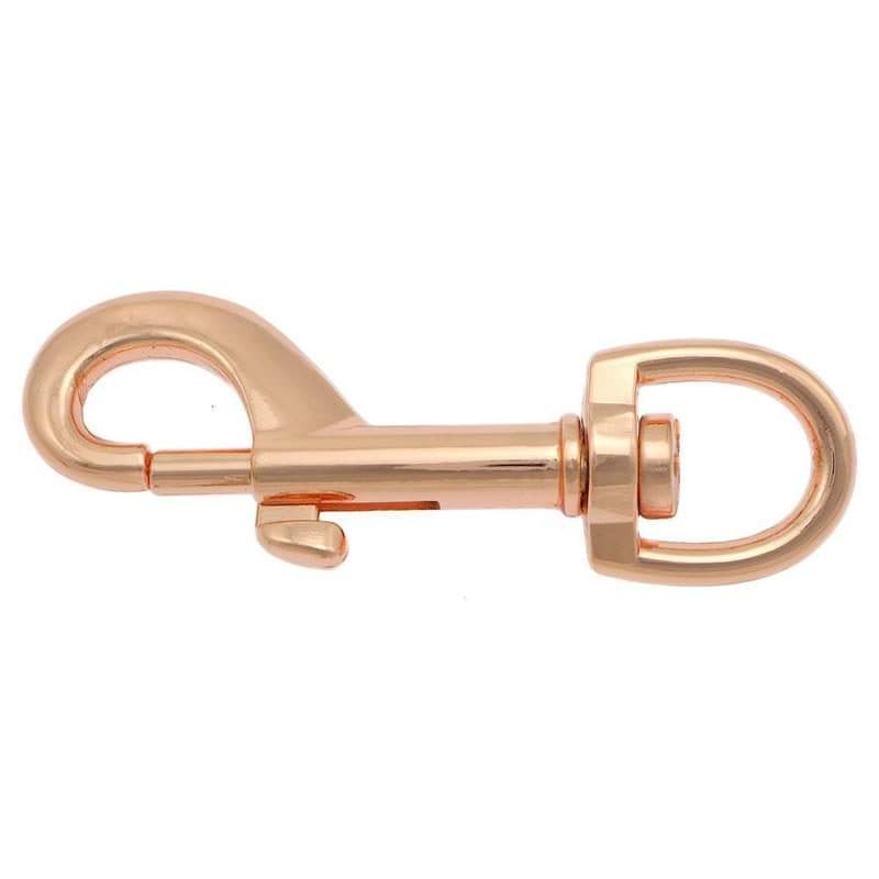 Bolzenkarabiner 6,9cm mit 13mm Rundwirbel - rosegold - 1 Stück