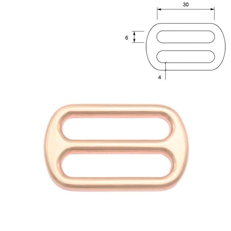 Regulator aus Zinkdruckguss - Rosegold - 30mm x 6mm Durchlass - 10 Stück