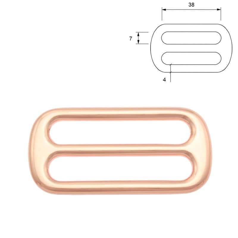 Regulator aus Zinkdruckguss - Rosegold - 38mm x 7mm Durchlass - 10 Stück