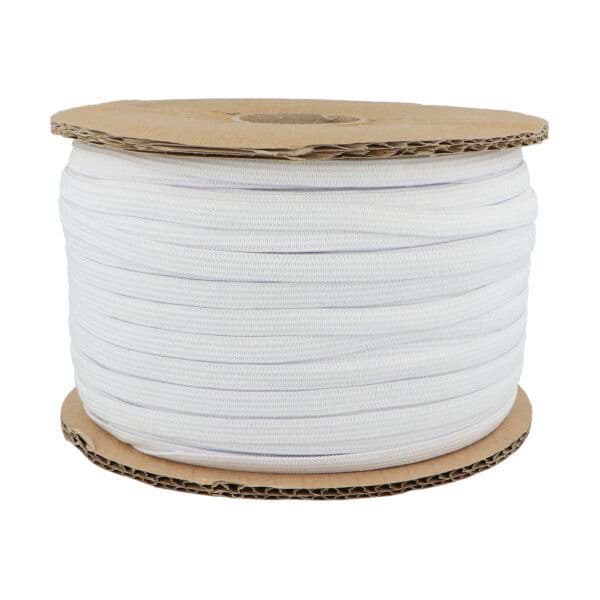 7mm breites Gummiband - weiß - 150m Spule