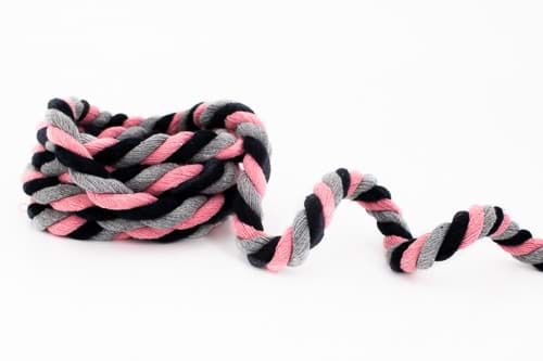 Gummiband gestreift - 40mm breit - Farbe: pink / weiß - 3m Rolle